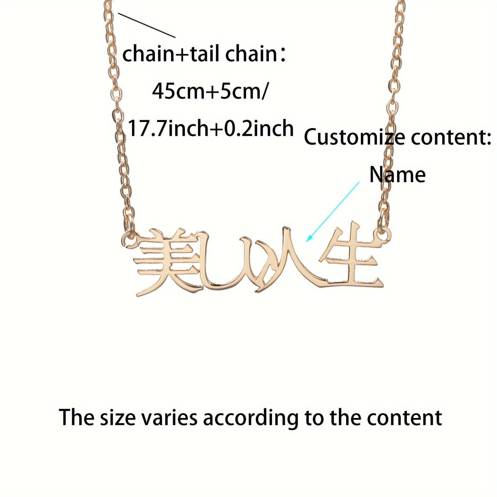 TEMU Custom Personalized Japanese Name Necklace, Graduation Gift, Valentine's Day Gift, Christmas Gift, Mother's Day Gift, Gift For Parents, Sisters,
