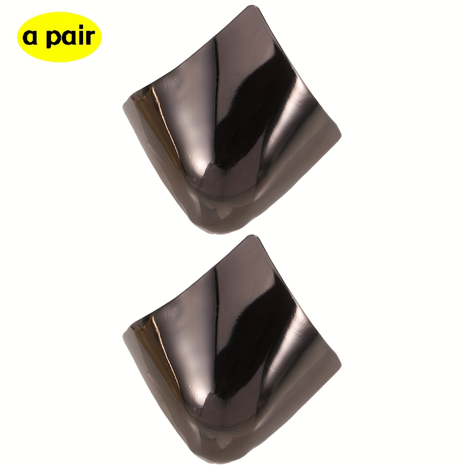 1 Pair Of Elegant Metallic High Heel Shoe Protectors - Sleek Pointed Toe Caps, Durable Iron, Prevents Creases & Wrinkles, Decorative Accessory For Stylish Footwear Protection, Shoe Accessories