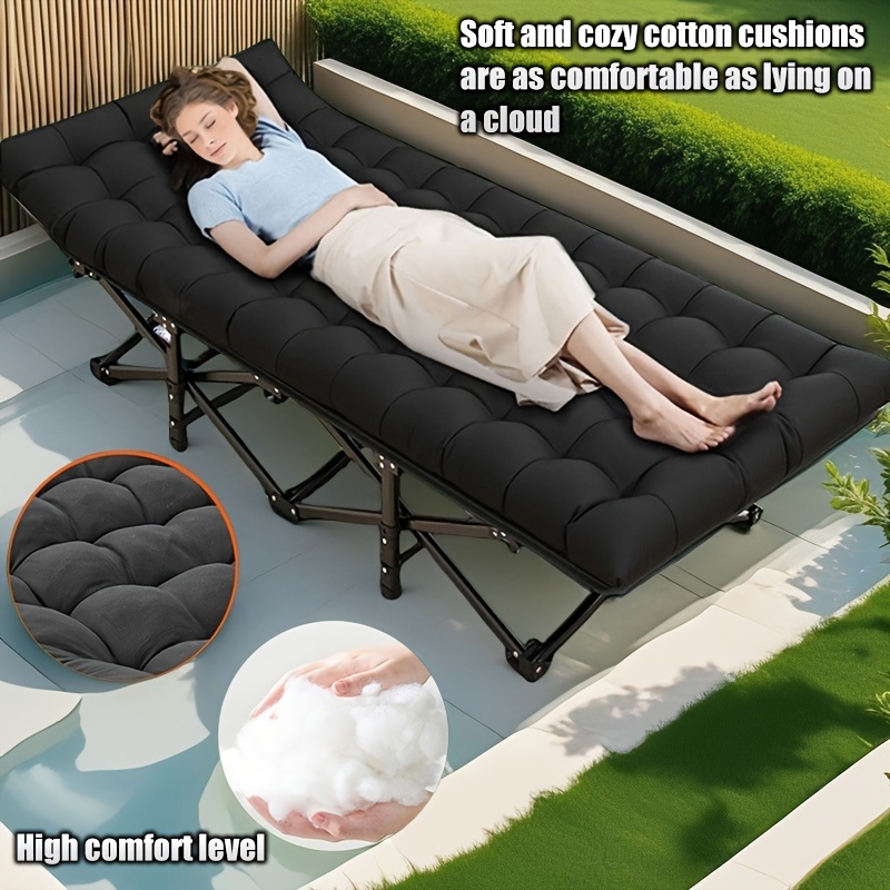 COSTWAY Lit De Camp Pliable, 85 X 214,5 CM, Lit D'Appoint Avec Sac De Transport, Polyester Oxford, Pour Camping-car, Plage Et - Sport