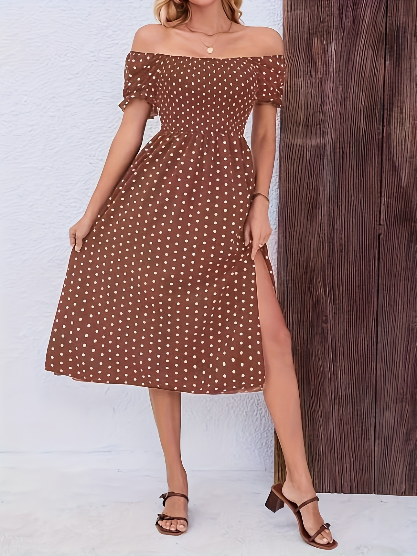 brown silk long sleeve dress Off The Shoulder Full Sleeve Dress in Gold Silk Lamé 8 main image 1