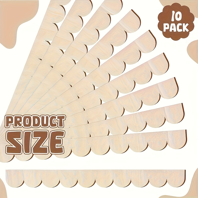 TEMU 10 piezas de molduras de madera de , decoración de bordes, ideal para el hogar, pared, gabinete, decoración de tiras de madera, exteriores,