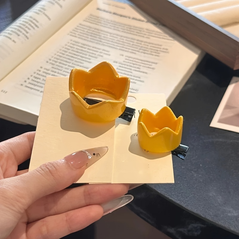 TEMU Lot de deux pinces à cheveux mignonnes en bec de canard avec , accessoires d'accessoires de , épingles à cheveux couronne de prince et de