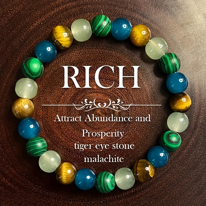 TEMU Natural Stone Jewelry Draws Attention To The Wrist, Wear To Wealth And . This Fashionable Bracelet Features Genuine Stones And Is Designed To