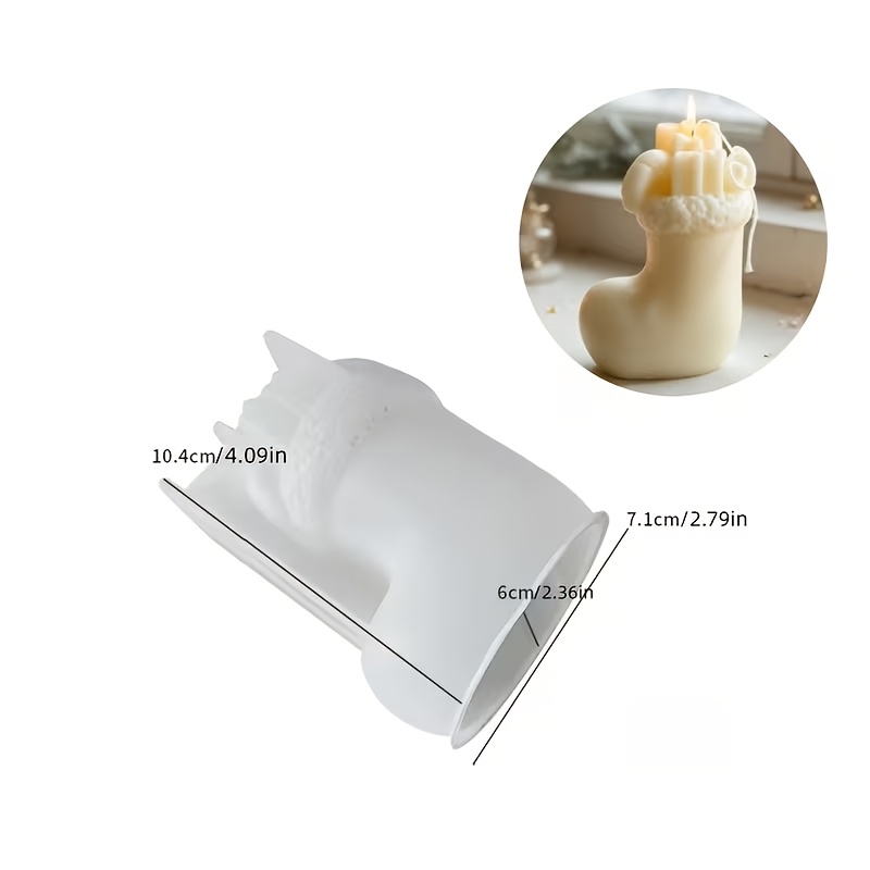 TEMU Reusable Silicone Christmas Stocking Mold Suitable For Handmade Crafts, Reusable Non- Candle & Wax Molds With Stocking Shape, Irregular For Diy