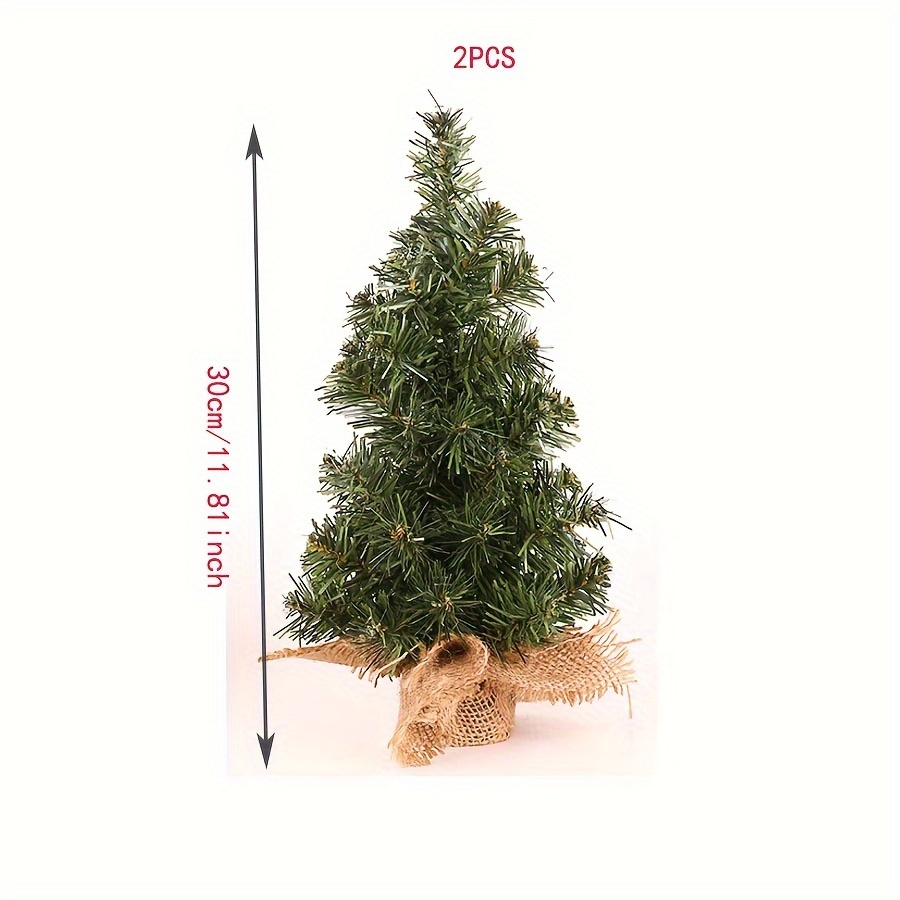 TEMU .87" / " Mini Christmas Trees With Burlap Bases For Holiday Displays In Shops And On Tables