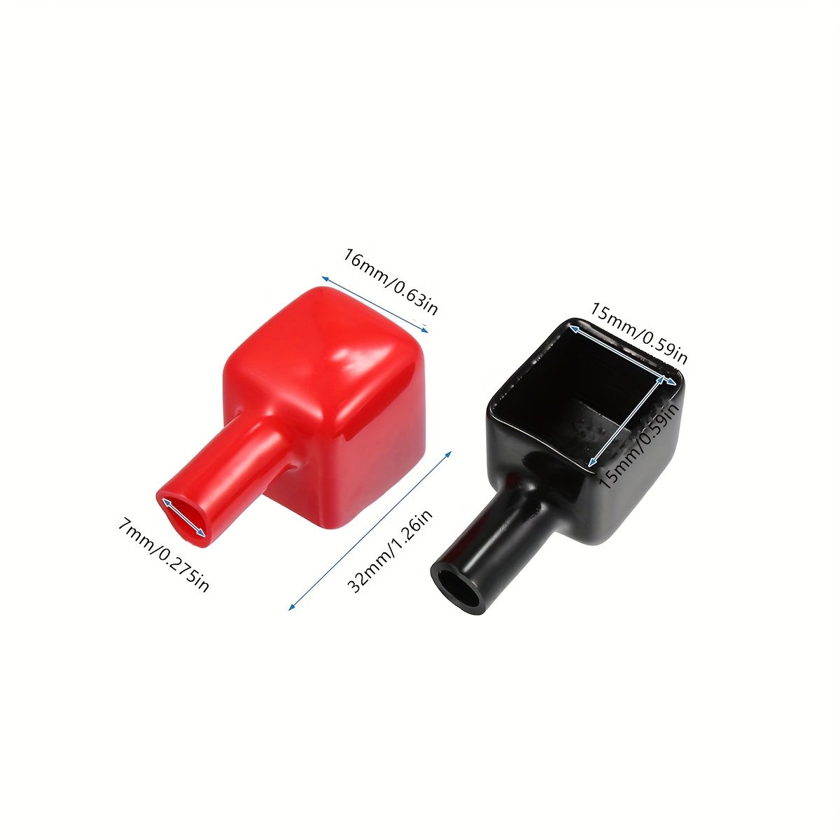 TEMU 1 Pair Negatieve Positieve Terminal Protector, Battery Terminal Insulation Covers