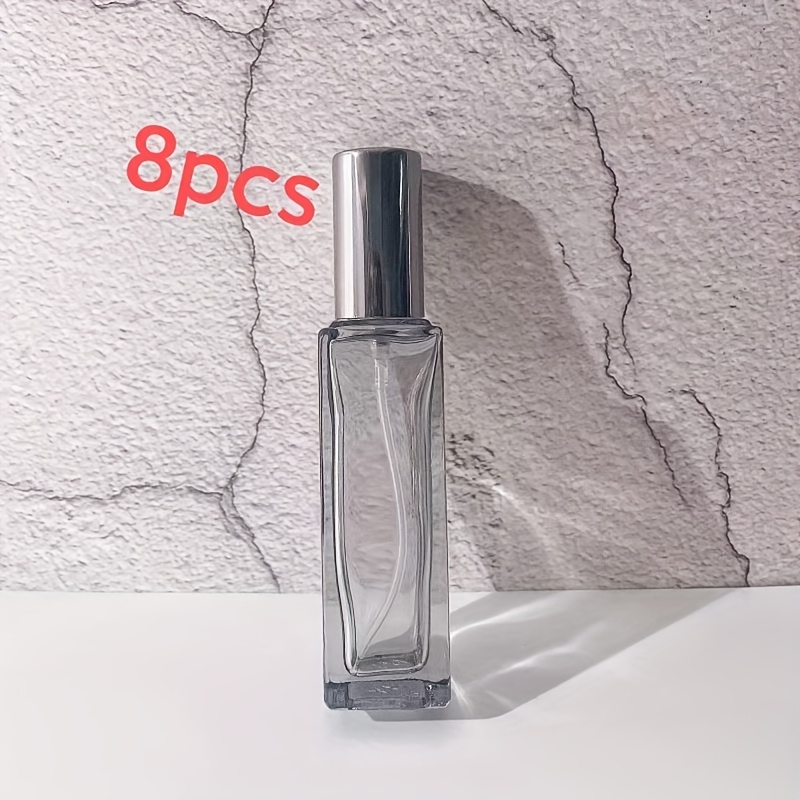 TEMU 8pcs-5ml - 10ml -20ml Square Integrated Gray Screw Cap Dispensing Perfume Empty Bottle Repeatedly Used For Dispensing Cosmetics, Dispensing