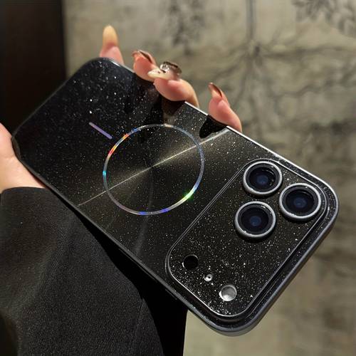 handyhülle: luxuriöser glitzer glänzendes cd-muster aurora für magnetische drahtlose ladung hülle für iphone 17 pro max 17 pro 17 16 pro 15 pro max 15 pro max 15 pro 15 14 pro max 14 pro 14 13 pro max 13 pro 13 12 pro max 11 schutz