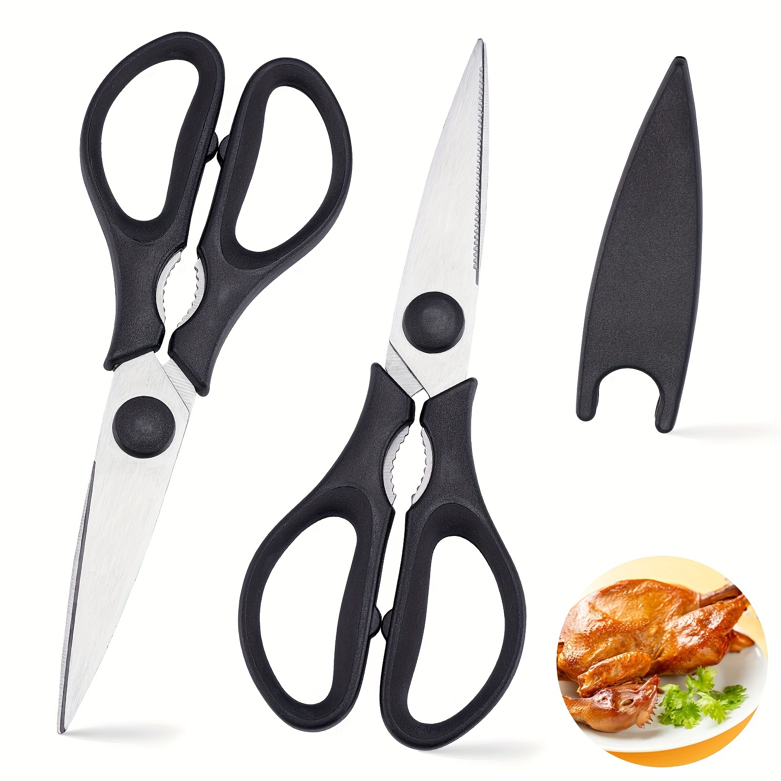 

Topfeel Kitchen Scissors All Heavy Duty Meat Scissors Poultry Shears, Dishwasher Safe Food Cooking Scissors Stainless Steel Utility Scissors, 1-pack, Black