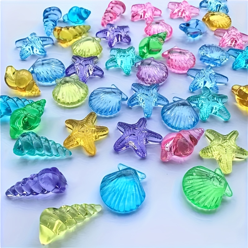 Image of 20pcs Colorful Sea Shells Ocean Fillers, Colorful Ocean Set, Seashells Mermaid Party Favors Diving Pool, Beach Theme Decor, Vase Filler, Aquariums, Pool Parties Summer Decor (random Color)
