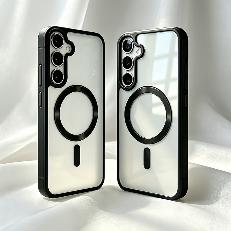 TEMU Phone Case - Magnetic Transparent New Phone Case Suitable For A57 A56 A55 A37 A36 A35 A17 A16 A15, Protective Case, Anti-drop, Ultra-thin Hard