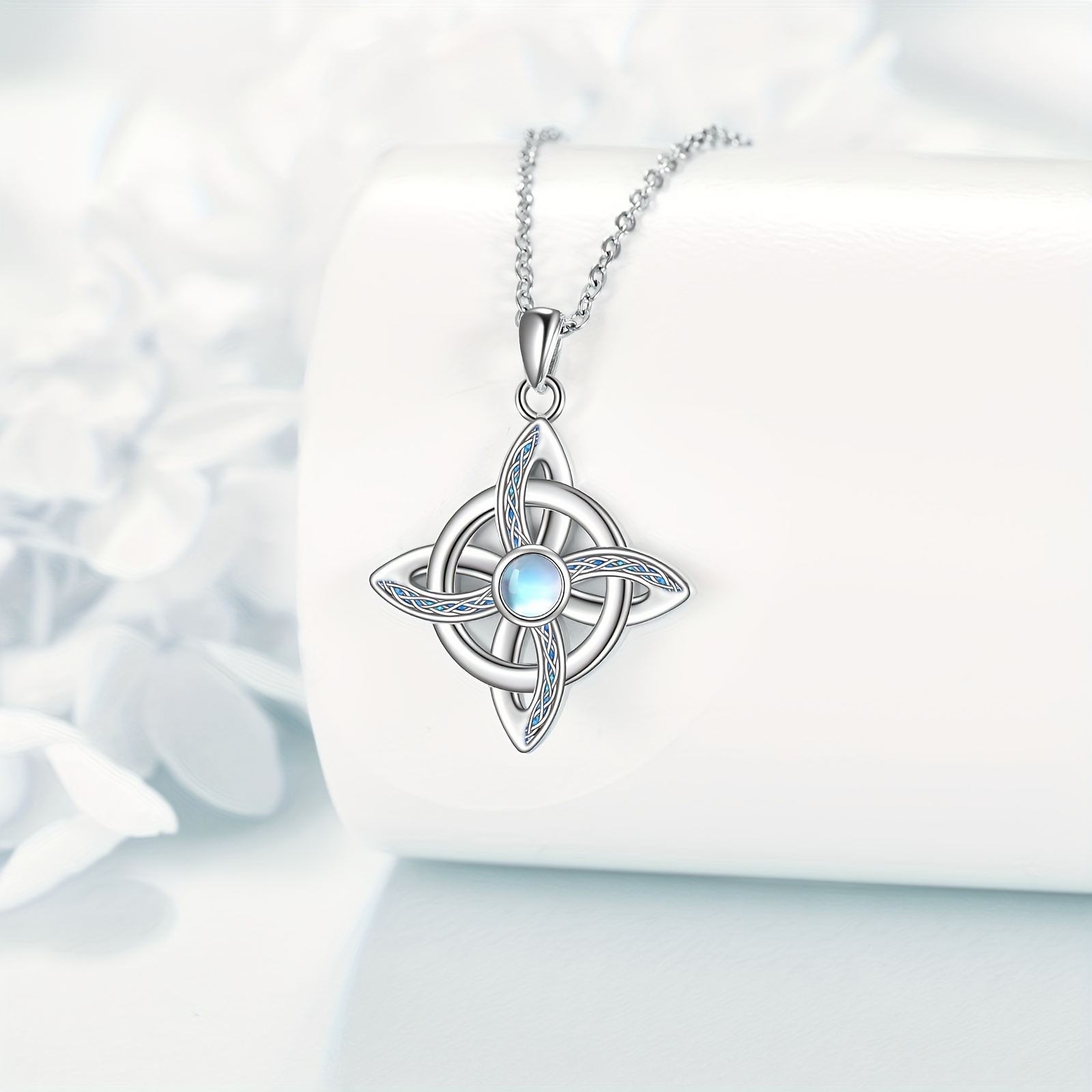 Women's 925 Sterling Silver Witch Knot Pendant Necklace