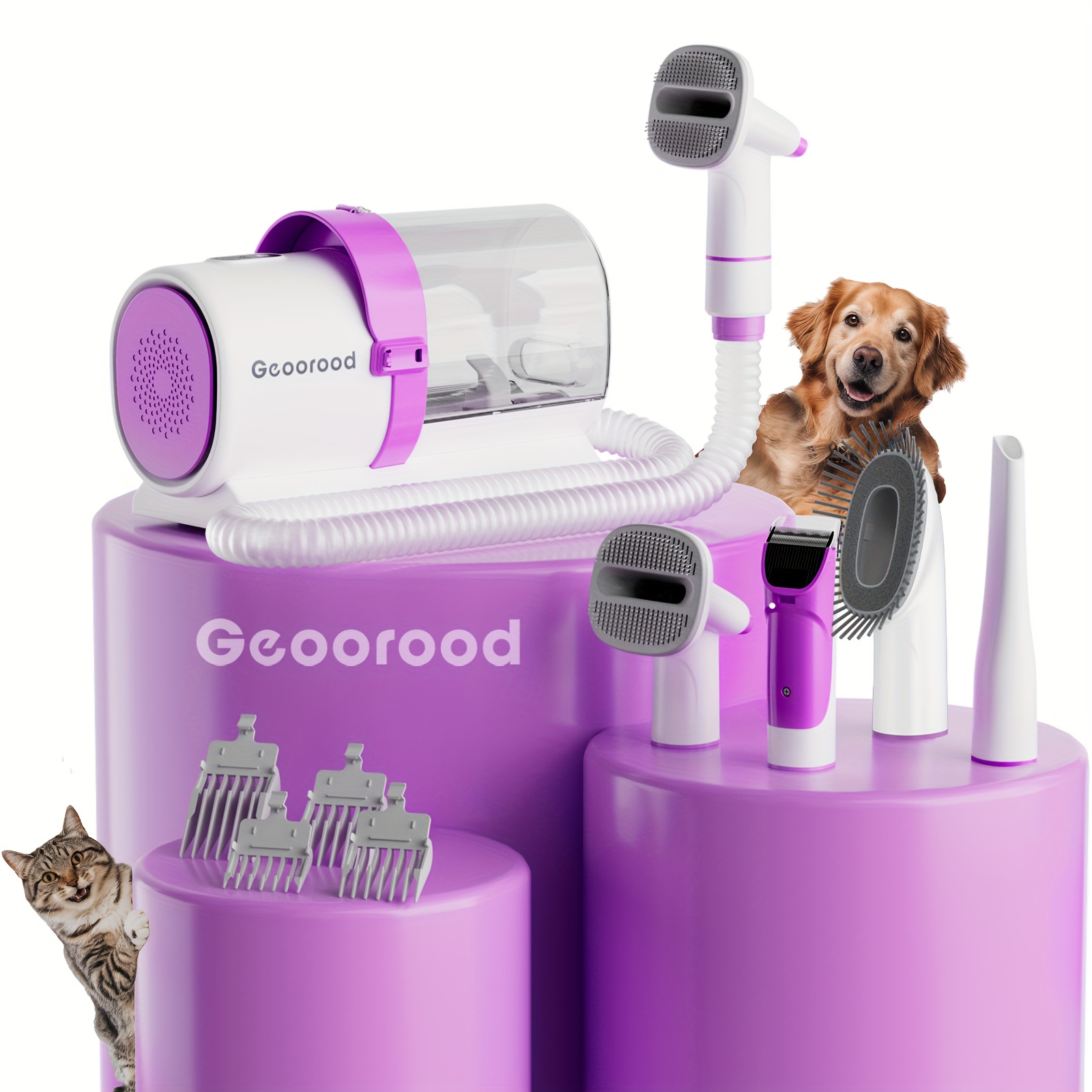 84 54oz stort hundeplejesæt, støvsugerbørste til hunde, pelspleje, strømforsyning 120v uden batteri g2 w 6