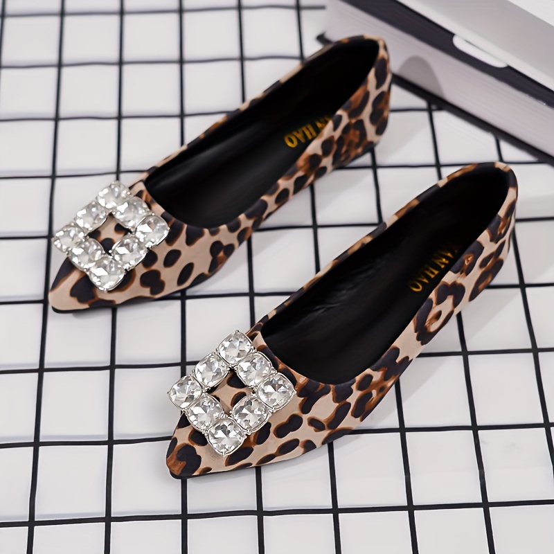 women's square flats leopard print pointed Temu Philippines