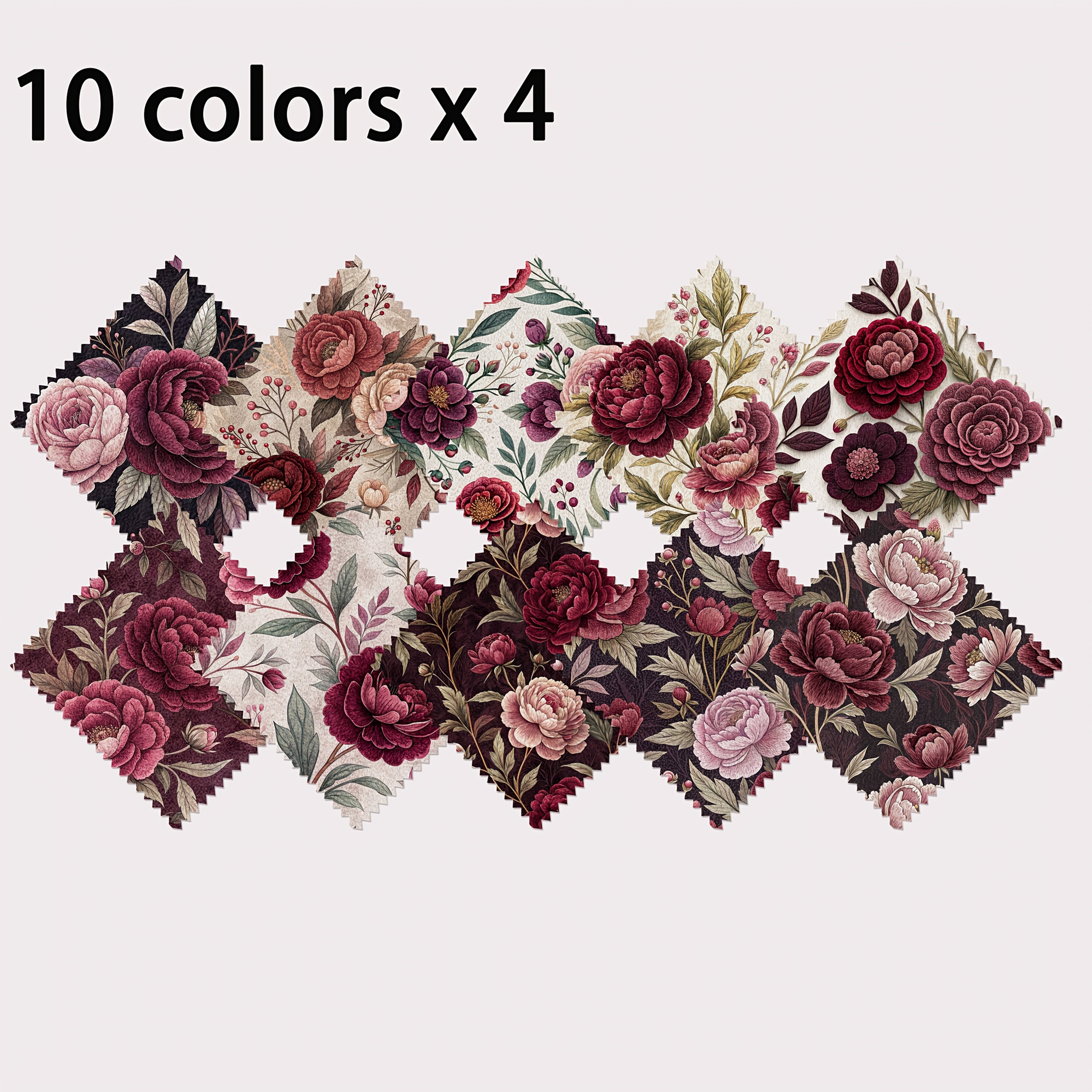 TEMU Set da 40 pezzi di ciondoli, motivo stile vintage rosa , fai da te a con ricchi elementi di e texture, patchwork in poliestere da 120g in 10