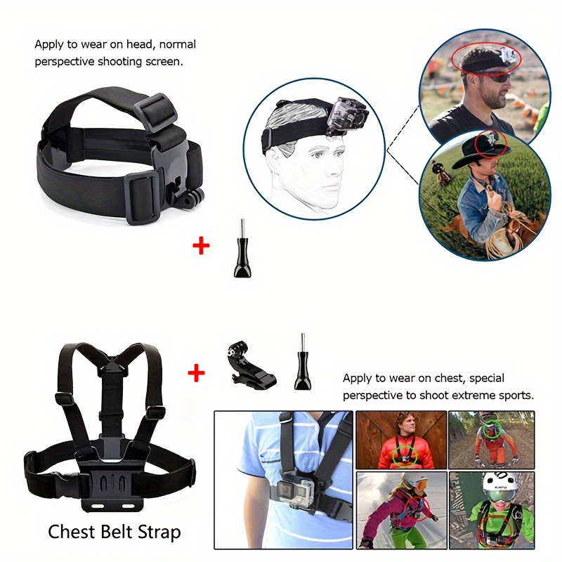 Conjunto de Acessórios para Câmera Esportiva de 6 Peças:  7
