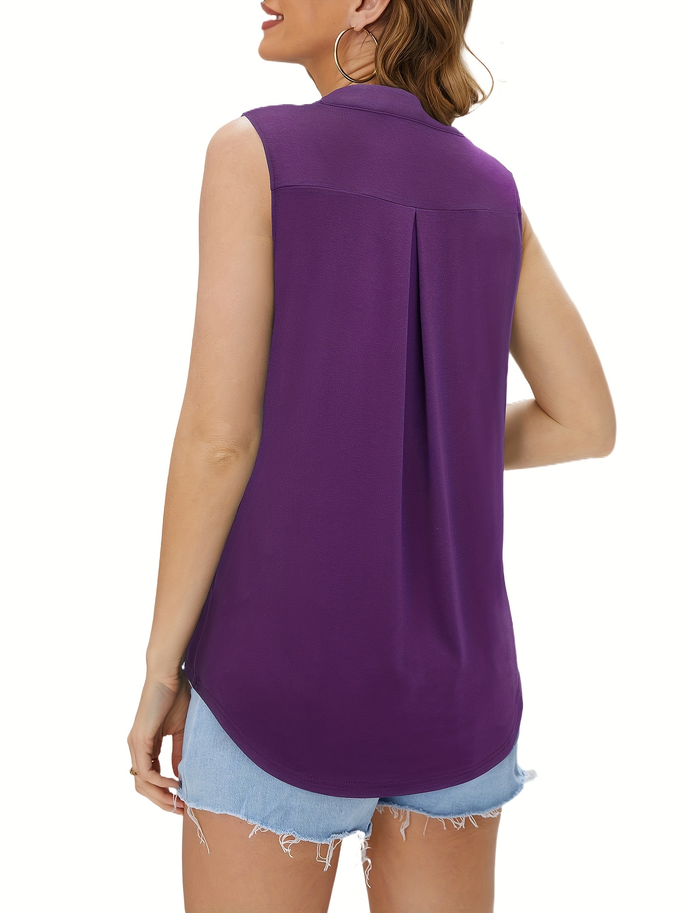 durable build womens sleeveless zip tank top casual solid - Temu