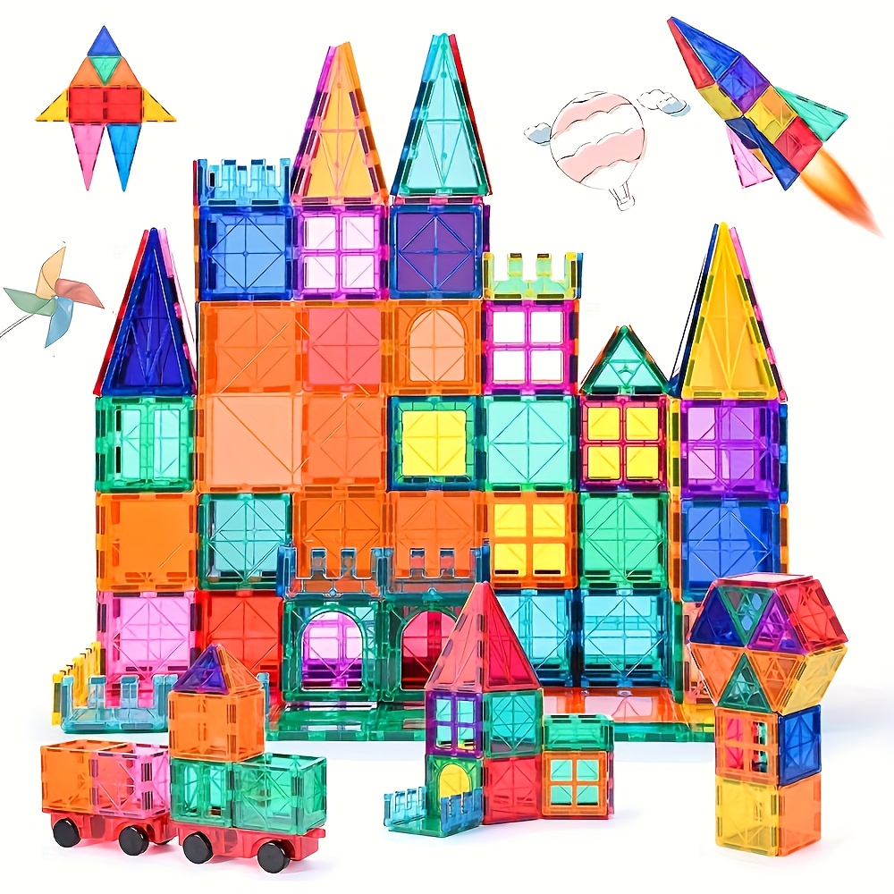 100pcs Of Magnetic Building Blocks, Suitable for Children Over 3 Years Old. Magnetic Colorful Toys for   Educational Purposes. Gifts That   The   Of Boys And Girls. 100pcs, Magnets for