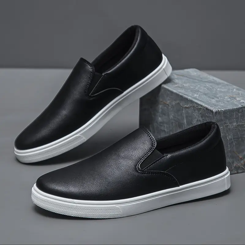 mens stylish brown slip on sneakers comfortable non slip casual shoes with white rubber sole for casual attire versatile modern casual shoes rubber sole shoes 36 black and white 6