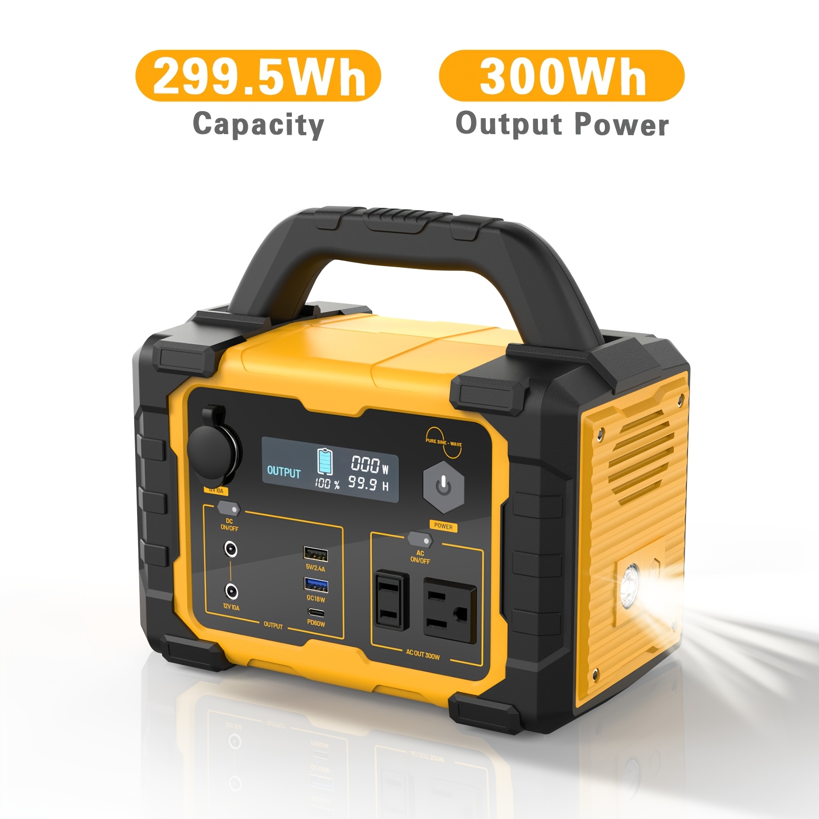 portable power station 300w 600w 1000w solar generator 294wh - Temu