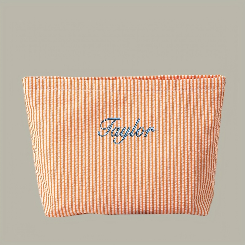 Image of Choose From 9 Colors, This Spacious Makeup Bag Made Of Bubble Gauze Material Is Easy And Refreshing. Used As A Storage Pouch Or A Document Organizer