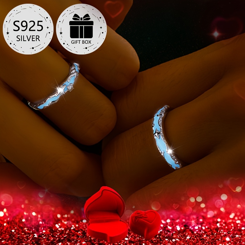 Enamel Starry Night Glow Engagement Rings