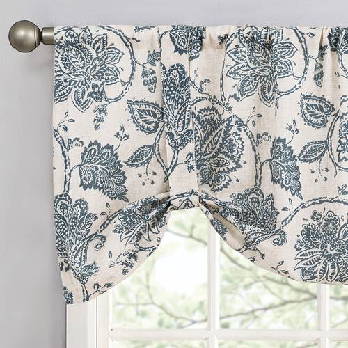 set of valance curtains that filter light designed for rod pocket windows measuring 18 inches suitable for kitchens living rooms bedrooms and bathrooms as home decor