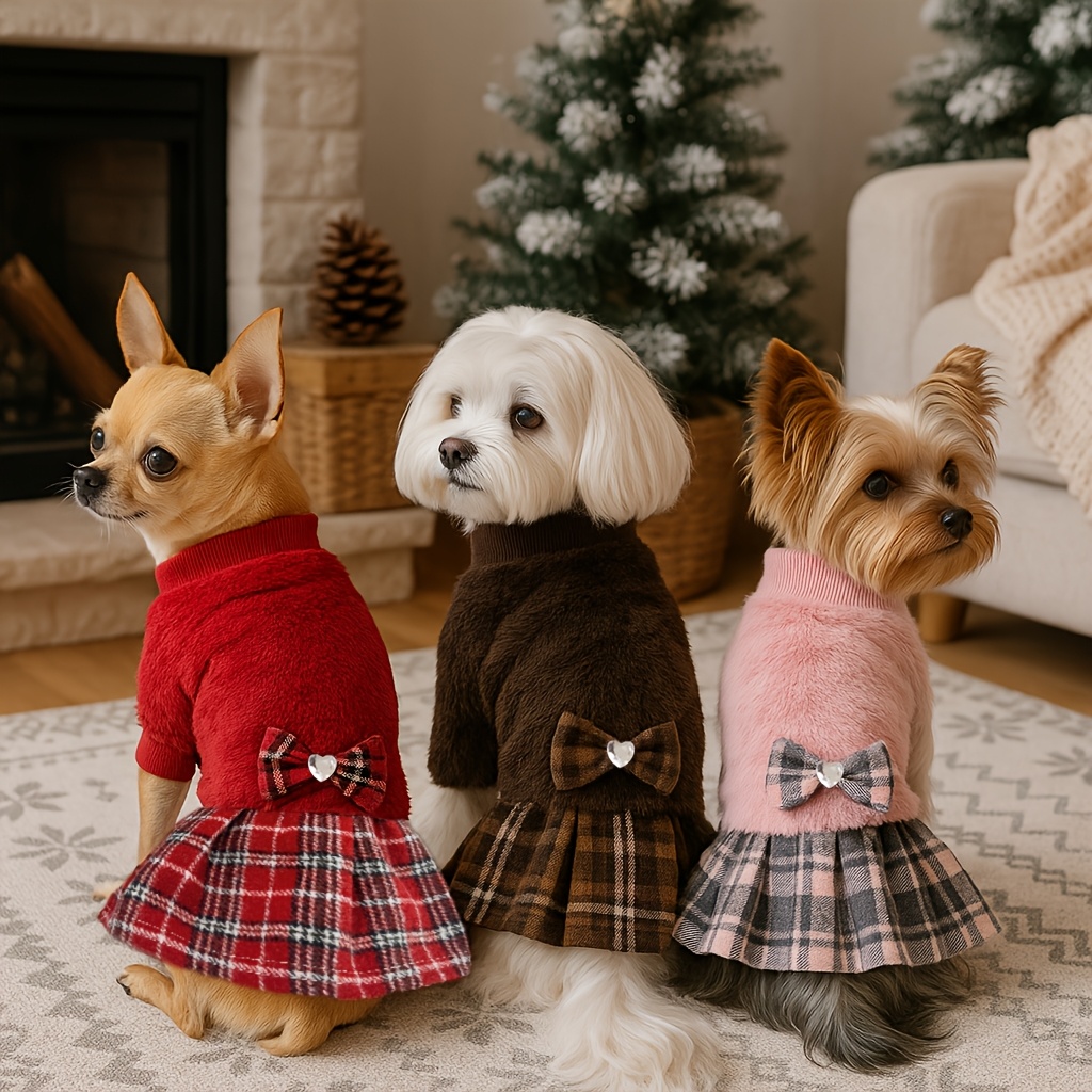 warm dog dress winter dog sweater dress girls puppy outfit - Temu Cyprus