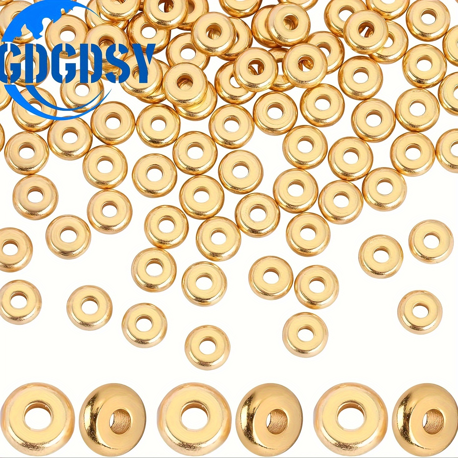 

Lot de perles d'espacement rondes plates en acier inoxydable de 5mm - Disques plaqués pour la fabrication de bijoux DIY, idéaux pour bracelets, et boucles d'oreilles