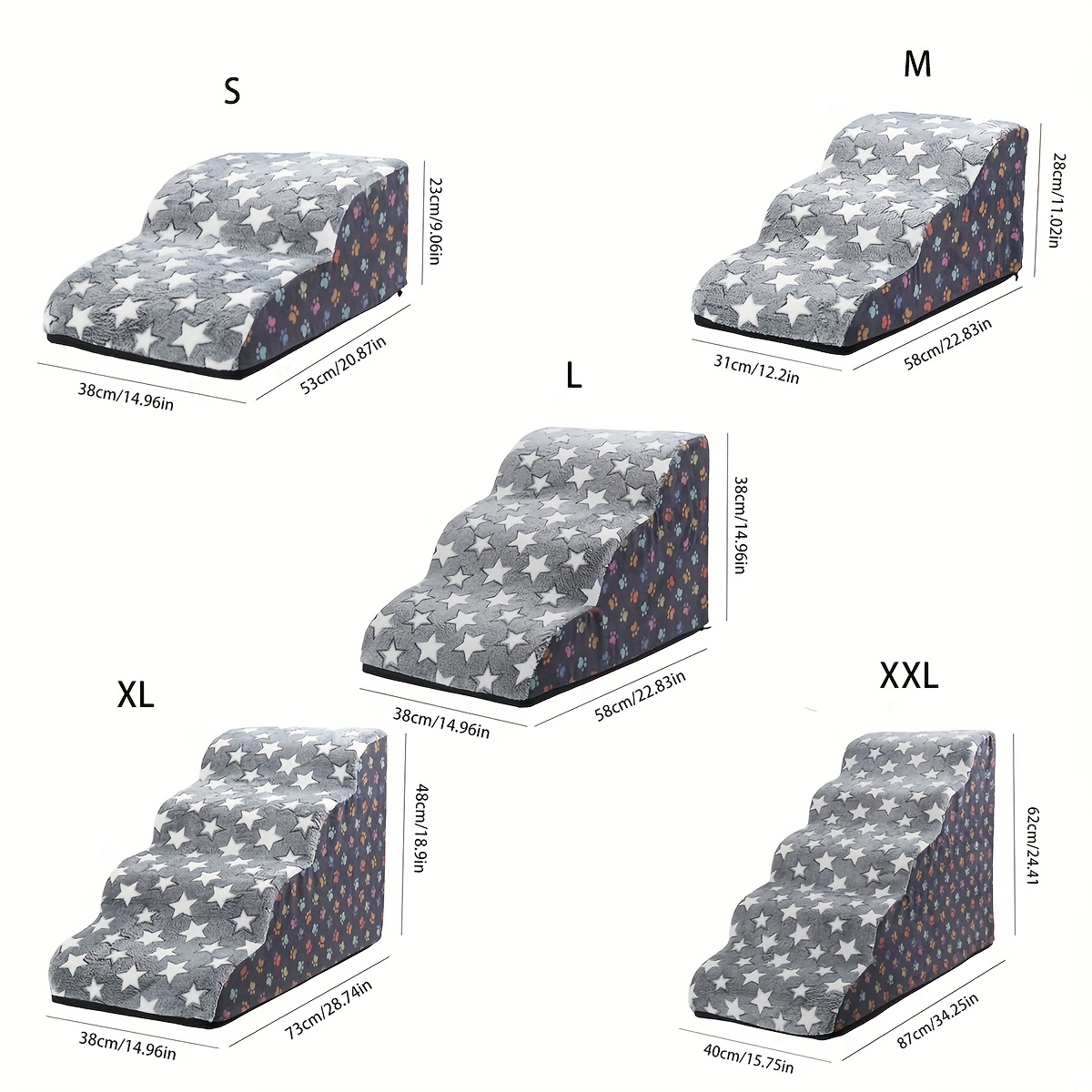 1pc cartoon pet stairs 2 3 4   non slip ramp for sofa bed removable and washable suitable for injured dogs elderly dogs cats and arthritic pets