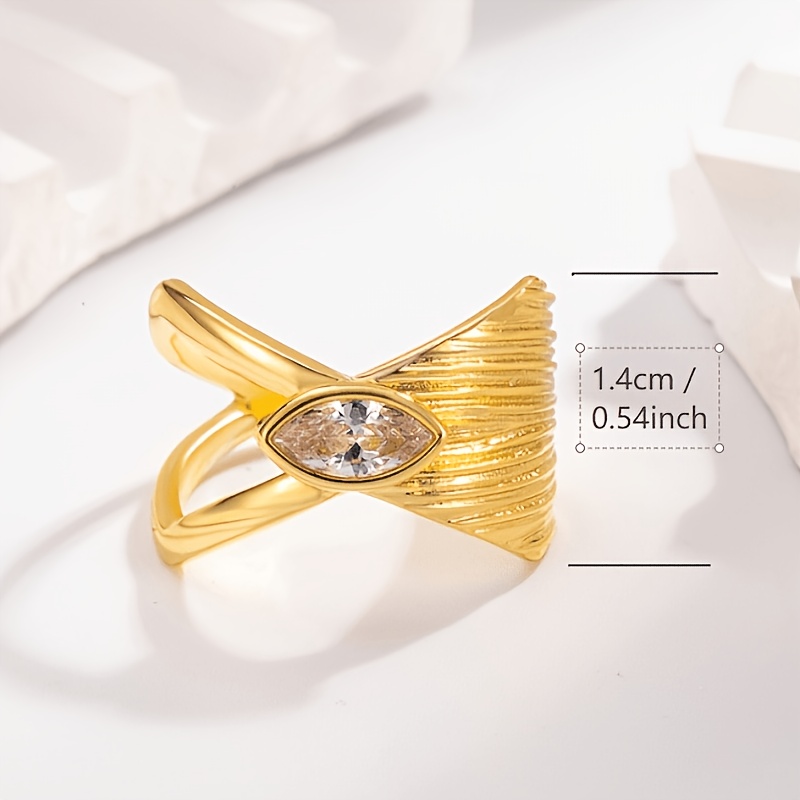 Women's Inlaid Marquise Stone Ring, Vintage Style