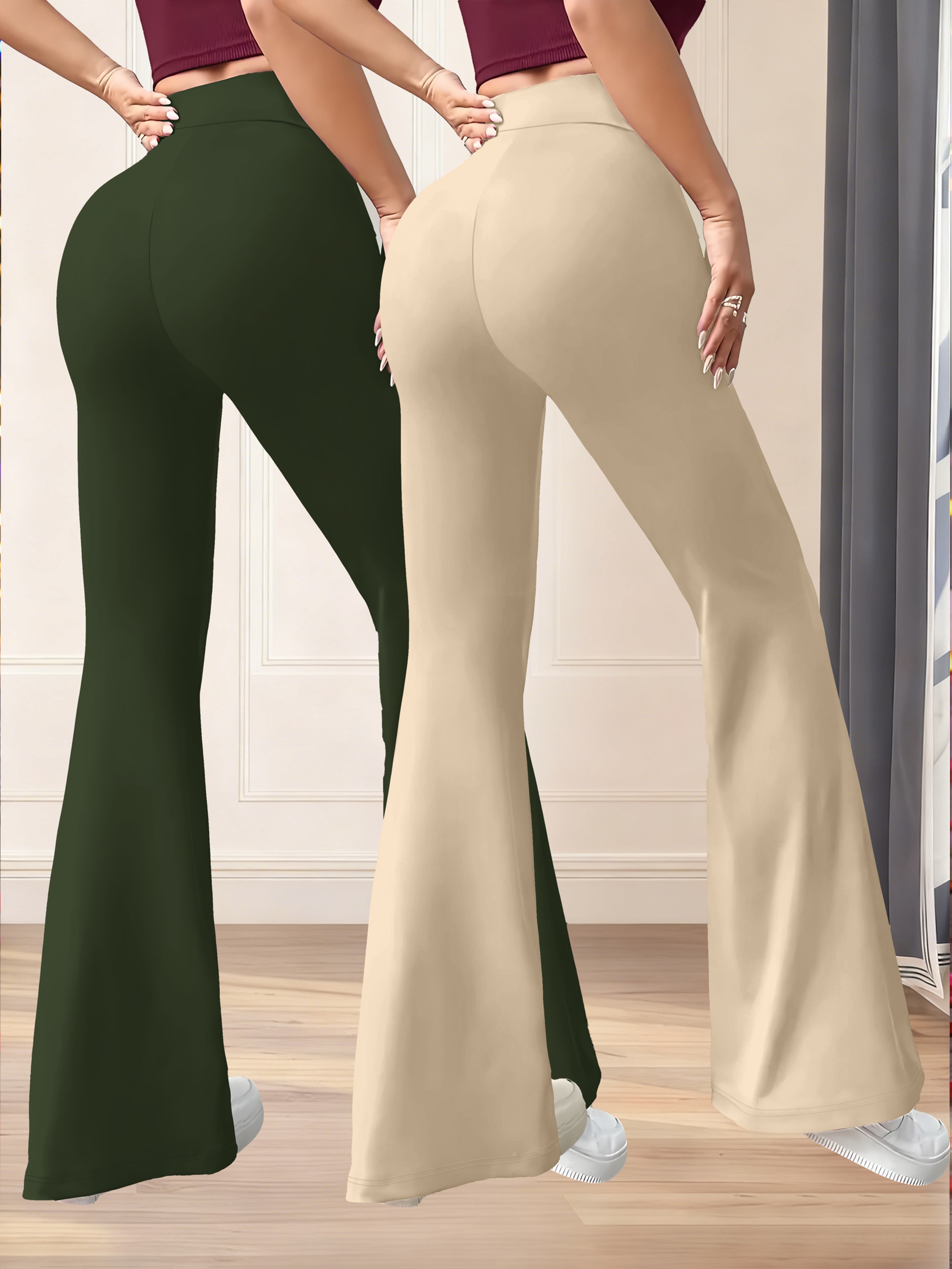 New Autumn Women's Clothing from Europe and America, NEW YORK & BROOKLYN Letter Print, Daily Casual Wear, Two-Pack of Comfortable Slim-Fit Stretch Tapered Straight-Leg Pants with Drawstring Waistband