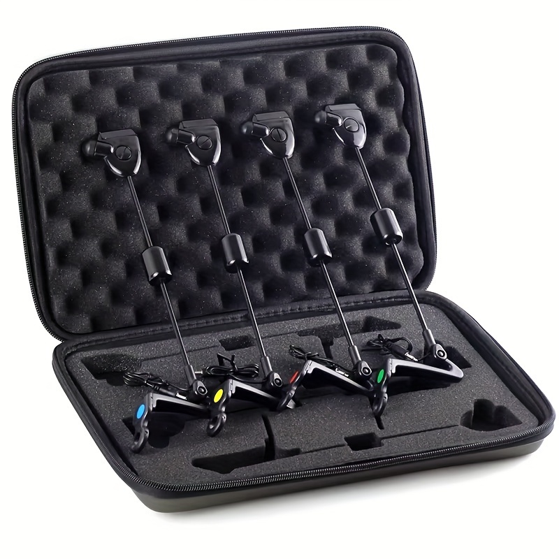 TEMU 4pcs Led Glowing Fishing Bite Indicator, Fish Alarm For , Fishing Alarm With Clip Holder, Carp Fishing Gear, Fishing Gear And Equipment Bells,