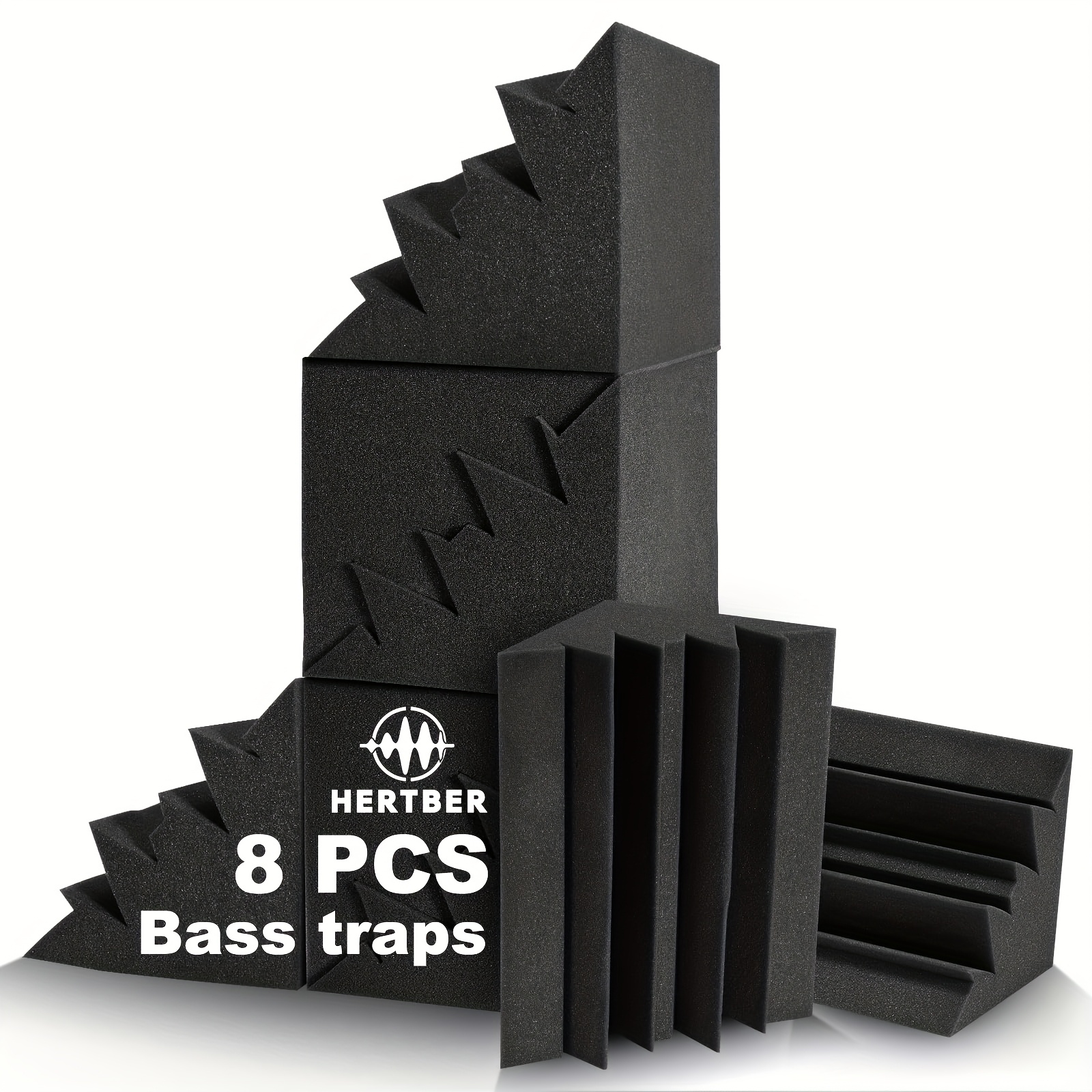 TEMU 8pezzo Trappole d' in schiuma ad densit�, 17,5x17,5x30cm - Pannelli acustici ignifughi per di registrazione, sale riunioni, , sale giochi,