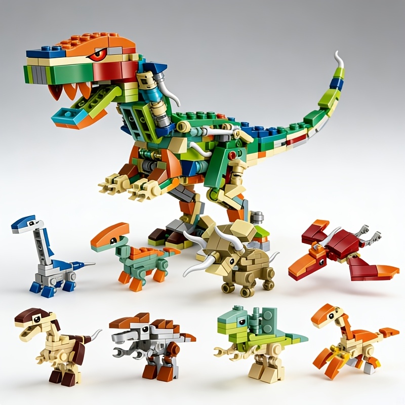 tétel kép gyerekeknek szánt állatos dinoszaurusz építőkocka készlet | diy összeszerelhető és egymásba kattintható nagy dinoszaurusz téglák | tökéletes interaktív ajándék kisgyermekeknek és gyerekeknek, véletlenszerű színek. véletlenszerű szín