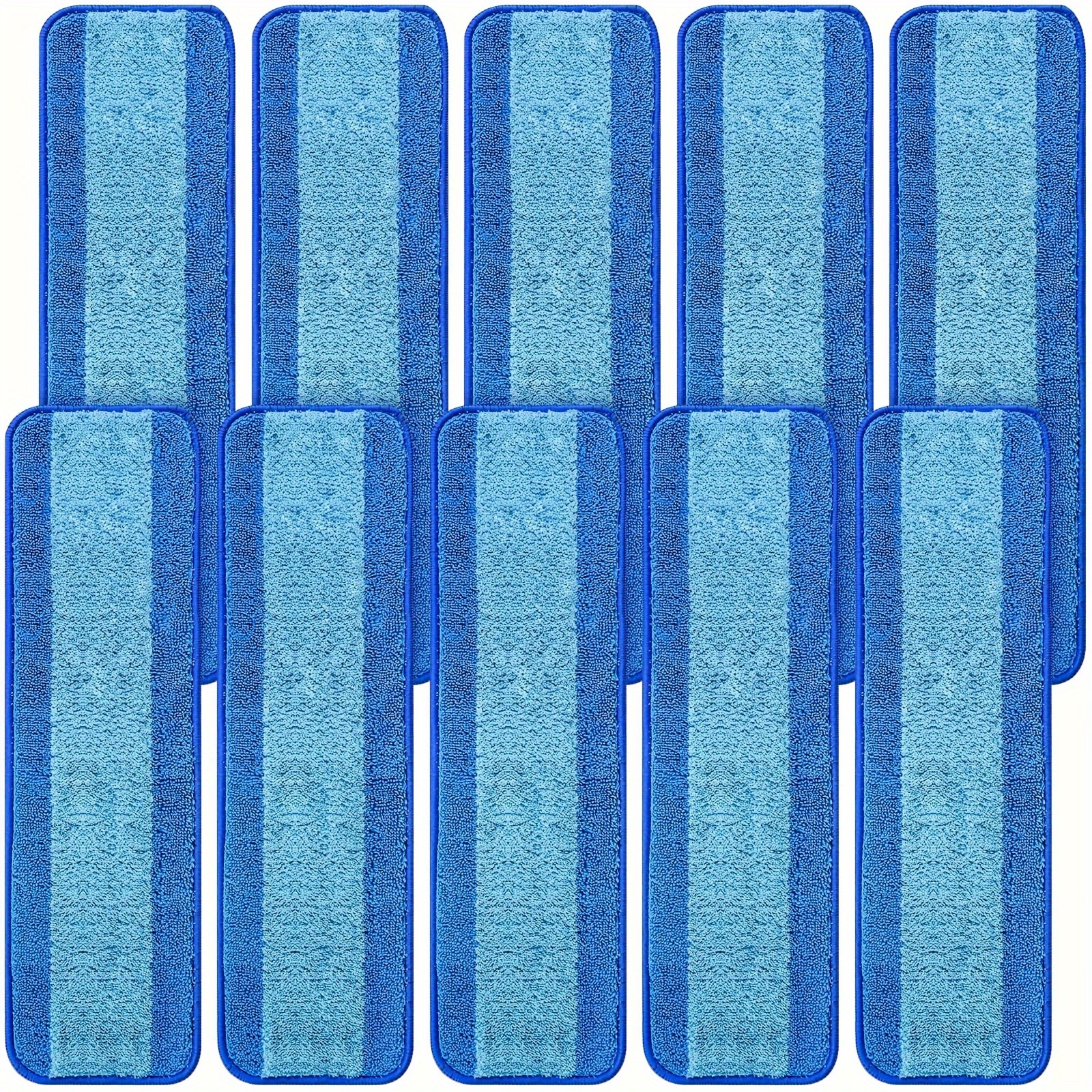 TEMU 10 Pack Microfiber Pads For 17 Or 18 Inches Mop, Mop Pad Refills, Reusable & Washable Mop Pads Replacement