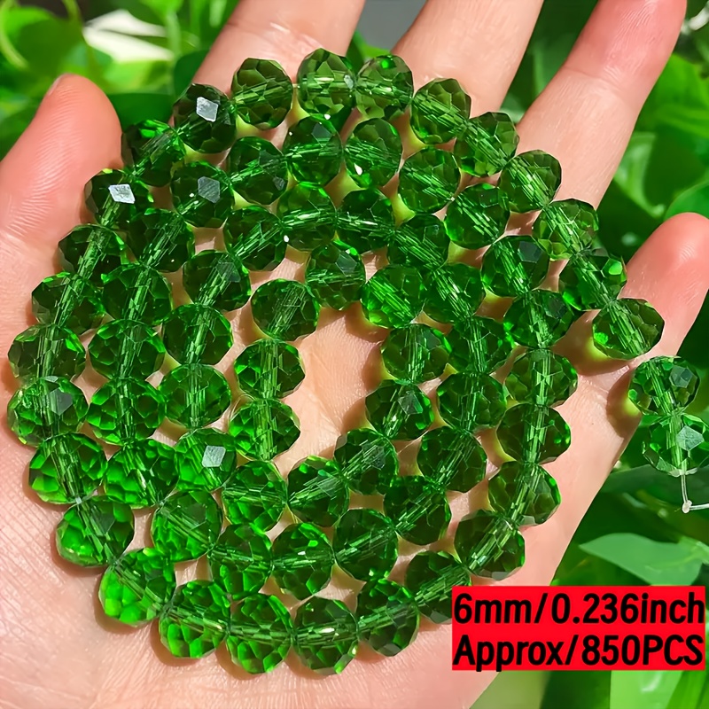 TEMU 10 Strands Of Approximately 1150pcs/850pcs Emerald Green Synthetic Crystal Beads, Casual Handmade Decorative Beads, Jewelry Making Supplies For