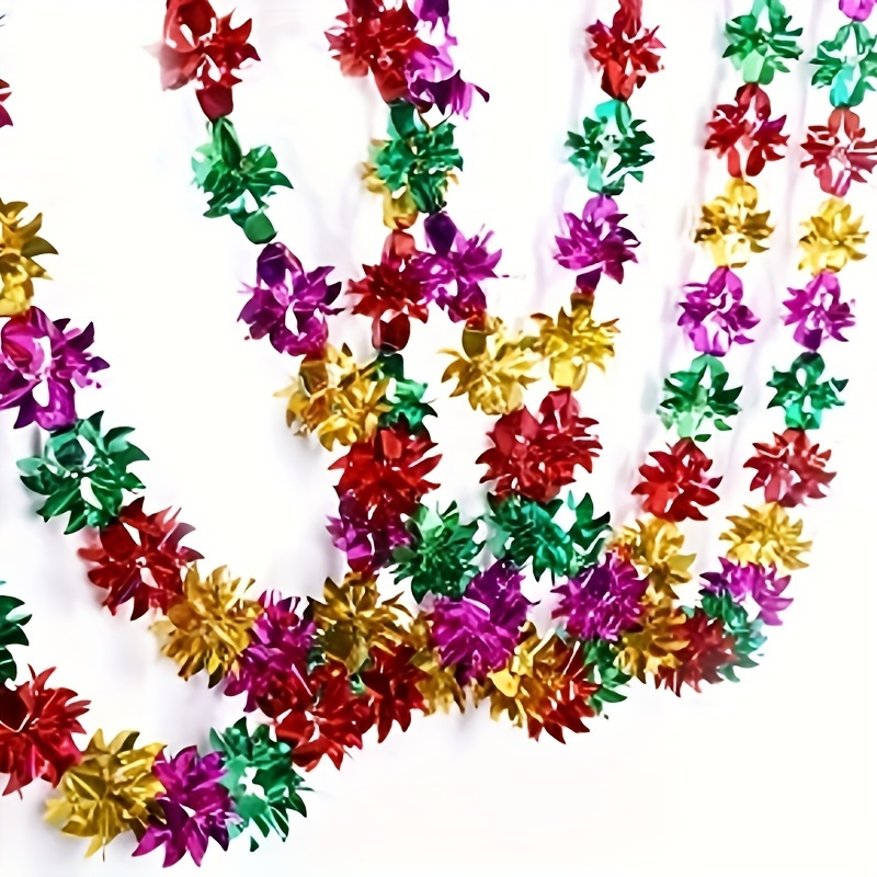 

4pcs Sparkling Foil Garland - Reusable & Ceiling Decor For Christmas, New Year, Birthdays, Weddings & Valentine's Day