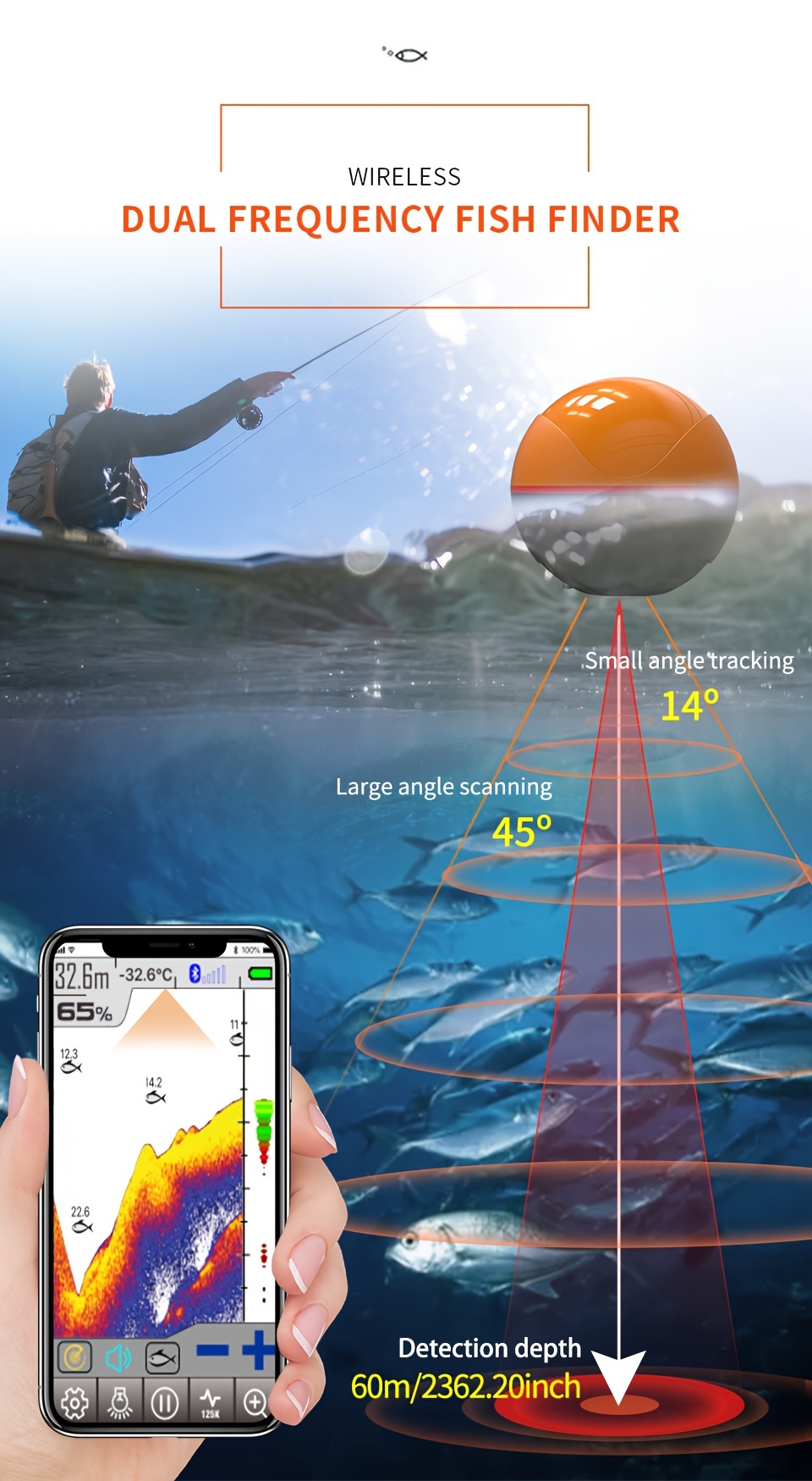 Portable Sonar Fish Finder Wireless Fishfinder Ios And Android Echo Sounder  Fish Finder Suitable For Lake And Sea Fishing, Don't Miss These Great  Deals