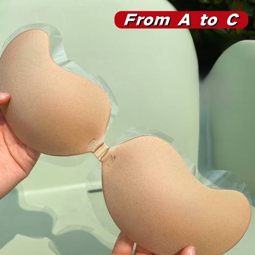 imagen del artículo cubiertas de silicona tipo para pecho pequeño con de levantamiento para mujer, invisibles y sin costuras, diseñadas para vestidos de novia y atuendos formales, levantan y mejoran la , evitan que se vea