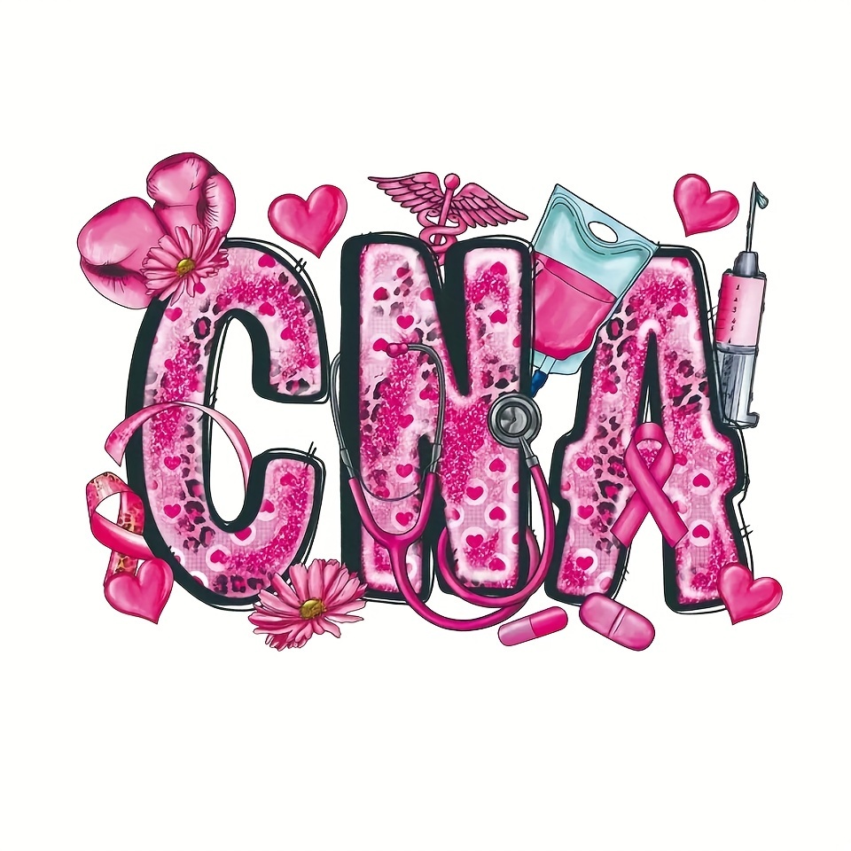 

1pc Nurse Life & Cna Themed Iron-on Heat Transfer Decal - , Pillow & Apparel Customization Sticker, Nurse Accessories