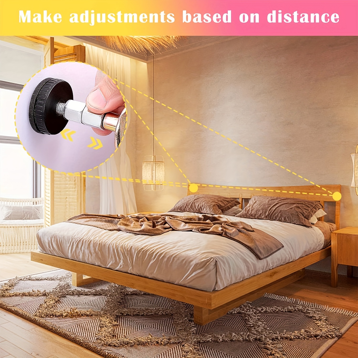 2 pack adjustable threaded bed frame anti shake tool headboard stoppers fixer bed frame anti shake tool bedside anti shake tool for beds cabinets sofas details 8