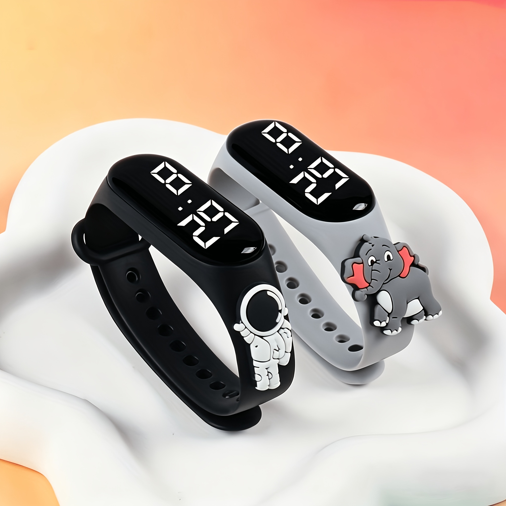 Image of 2pcs ' Electronic Watches With & Multicolor Strap Suitable For Boys And Girls, - -free Wristband Watch For School,, Casual Attire - Low Voltage Operation (no)
