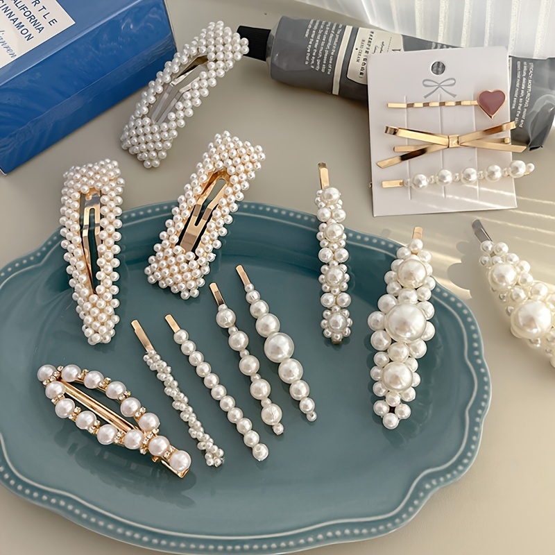 30pcs elegant   pearl hair clips for women minimalist bobby pins non slip duckbill hairpins for flyaways weddings bridesmaids party accessories   pearl hair accessories bridesmaid accessories sophisticated style   pearl Product details 2