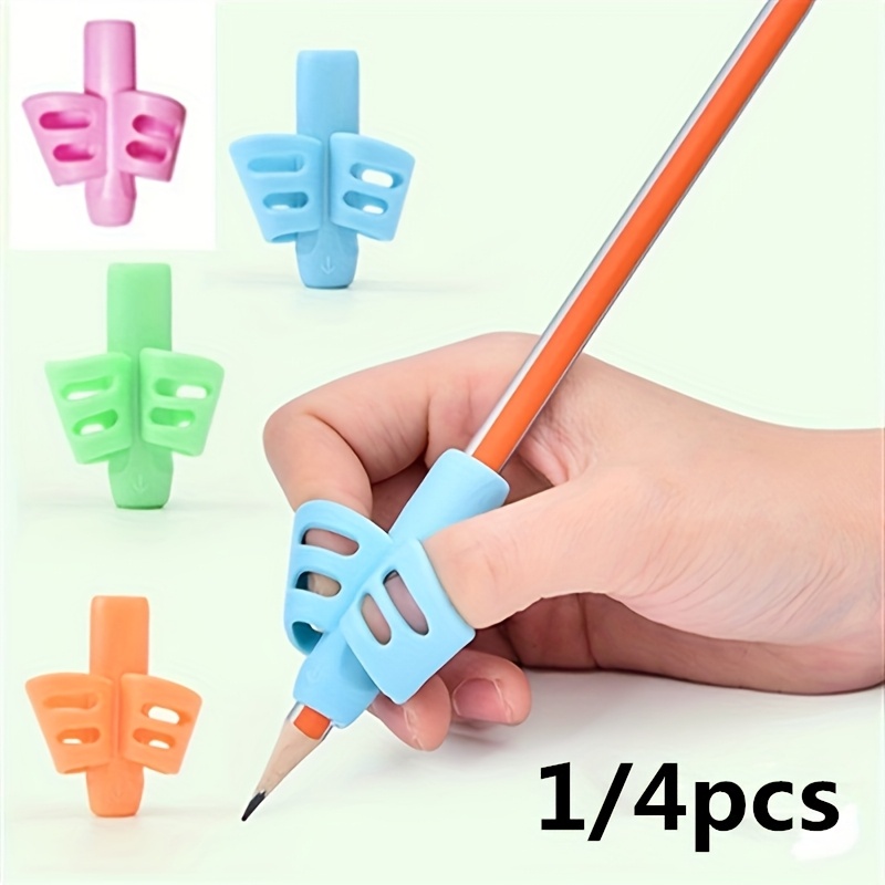 1/4pcs Students' Stationery Grip Pen Holder, Correcting Posture for Writing with Two Fingers, Correcting Pen Sleeve, Pen Clip Bracket, Fixed Learning Writing Correction Device
