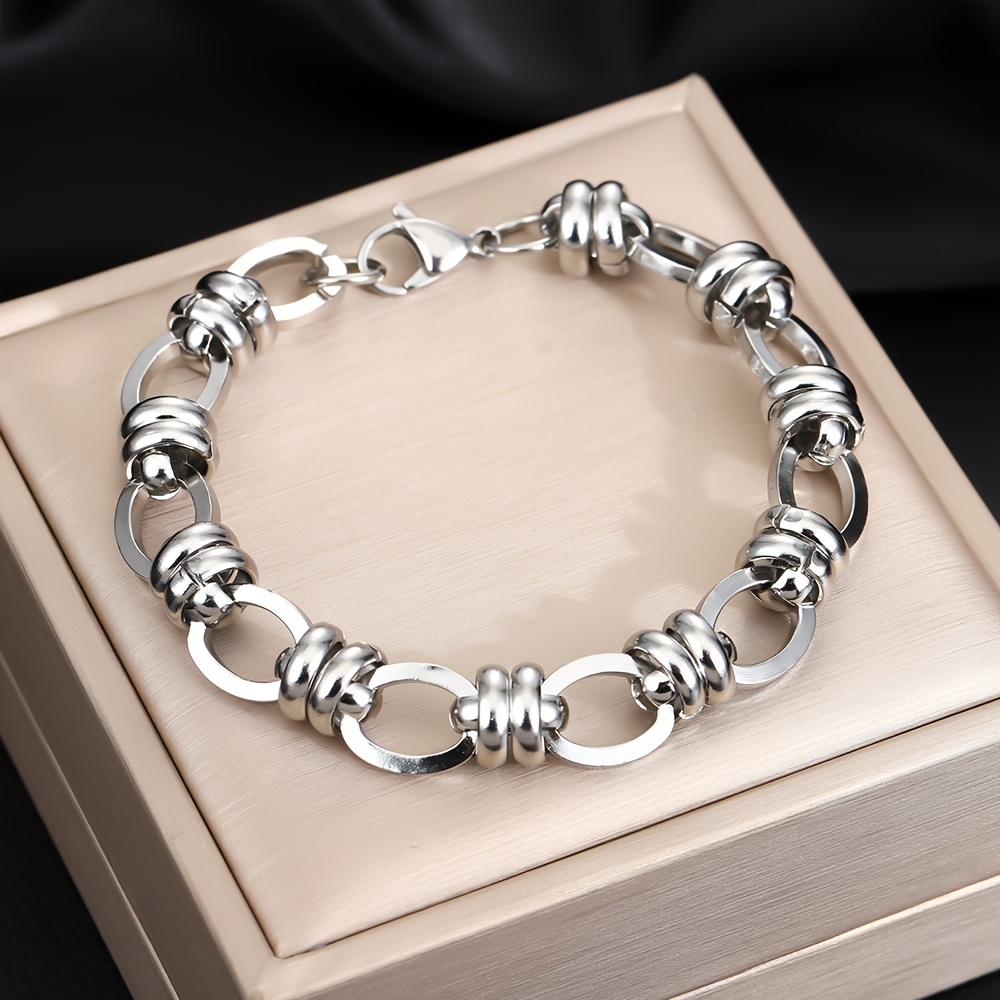 1pc 304 Stainless Steel Link Bracelet | Modern Geometric Chain Unisex Jewelry
