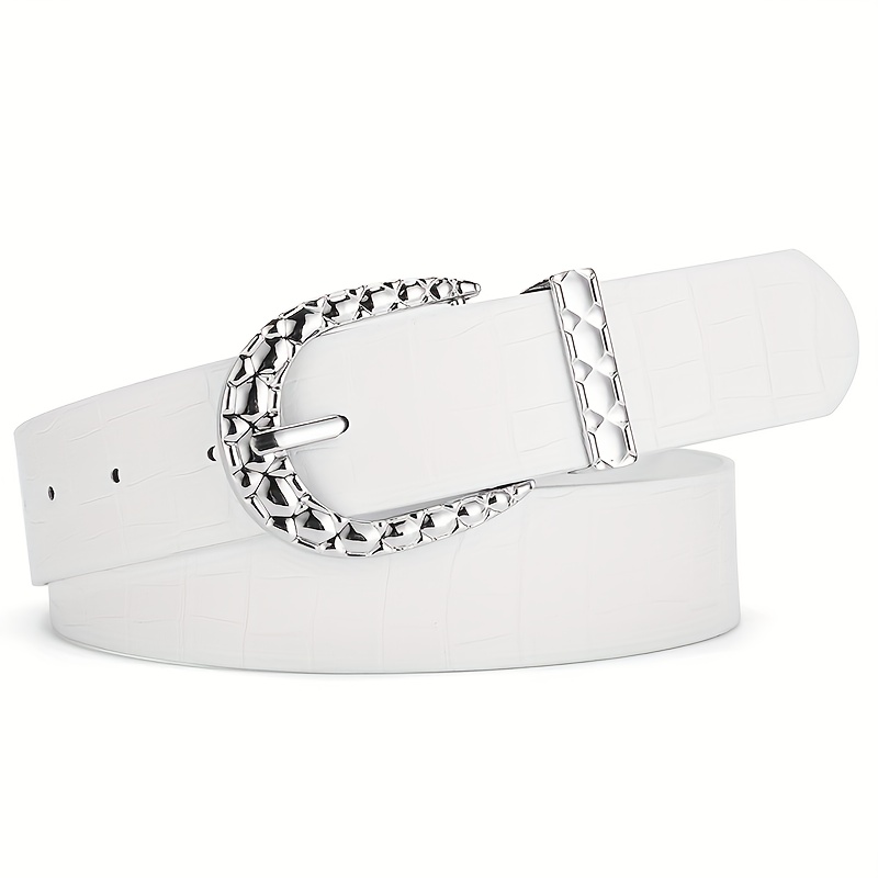2025 New Women' Texture Personalized Retro Silvery Women's Pu Belt
