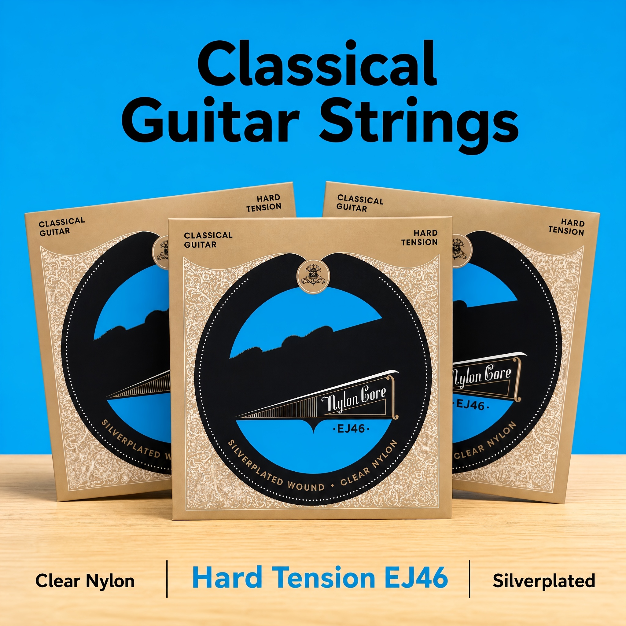 TEMU Corde per chitarra classica 3pz EJ46 tensione standard adatte a principianti e professionisti, in nylon con rivestimento suonabilit� , corde per