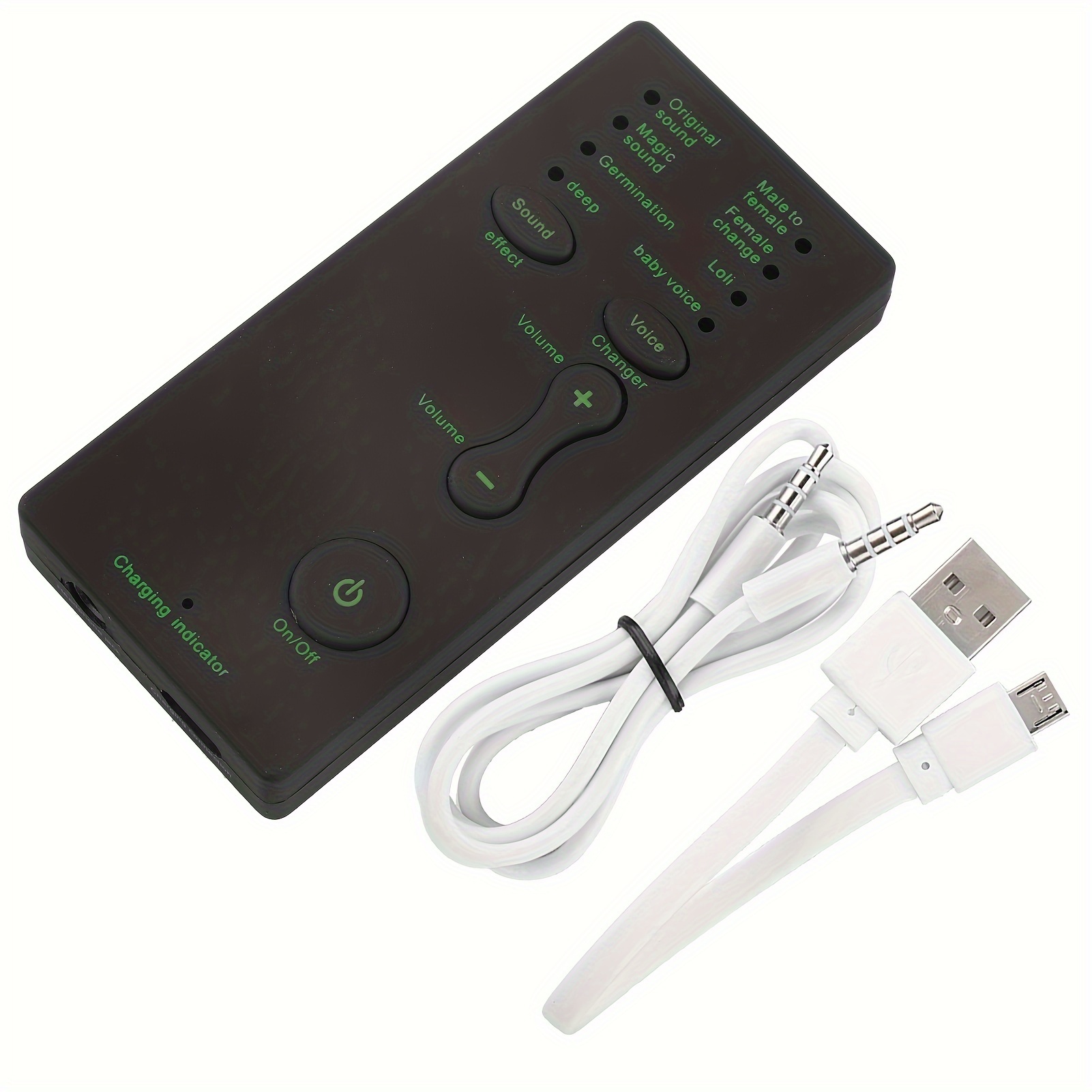 

Portable Mini Voice Changer Live Broadcast Sound Card For Mobile Phone And Pc, English Version, Multiple Sound Effects, Compatible With Various Applications