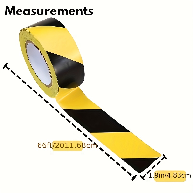 TEMU 1 Roll High Visibility Warning Safety Caution Tape - Reflective Hazard Fence Tape, Ultra-thick And Wear-resistant, For Construction Sites, ,